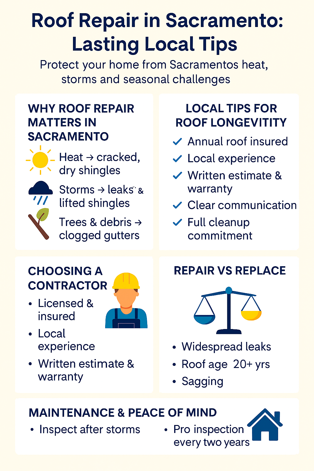 Roof repair in sacramento infographic | two rivers roofing, inc roof repair in sacramento infographic